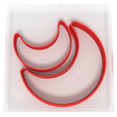 Image of Custom Cutters Moon Shaped Cookie Cutter Plastic for Baking, Fondant, Clay, Pastry, Icing, Jewellery (5CM + 8CM)