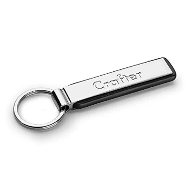 Image of Volkswagen 000087010KYPN Keyring Crafter Lettering Metal Original VW Pendant Silver