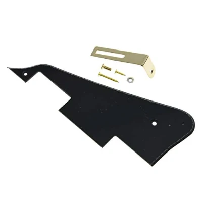Image of KAISH Single Black 1 Ply LP Guitar Pickguard with Gold Bracket for Epiphone Les Paul