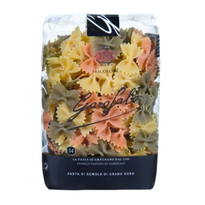 Image of Garofalo Farfalle Tricolore Italian Dried Pasta, with Spinach and Tomato, 500g (Pack of 1)