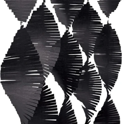 Image of Unique Party 63631 9ft Black Tissue Paper Fringe Garland