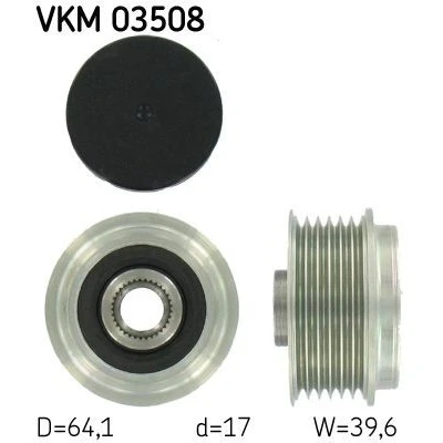 Image of VKN350 Freewheel Clutch SKF VKM 03508 39,6mm Requires special tools for mounting VAUXHALL: Zafira Mk2, Corsa Mk3, OPEL: D Hatchback