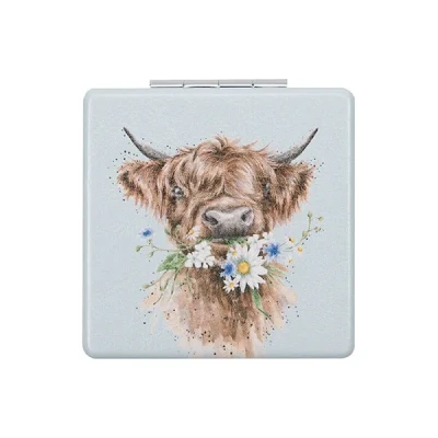 Image of Wrendale Designs &#039;Daisy Coo&#039; Highland Cow Compact Mirror