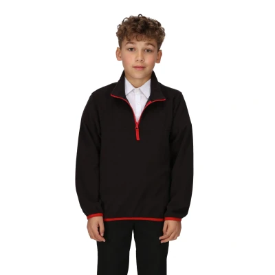 Image of Regatta Childrens Unisex Childrens/Kids Microfleece Half Zip Fleece (Black) Size 11 12Y