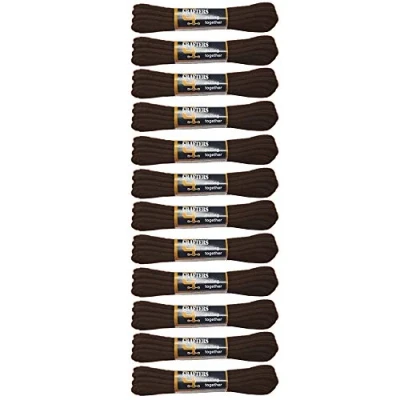 Image of Mens Grafters 140 cm Length Strong Work Hiking Round Shoelace Shoe Boot Laces (140CM (x4 Pairs), Brown)