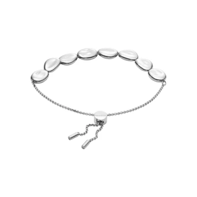 Image of Skagen Women&#039;s Anja Pebbles Silver Stainless Steel Bracelet, SKJ1832040