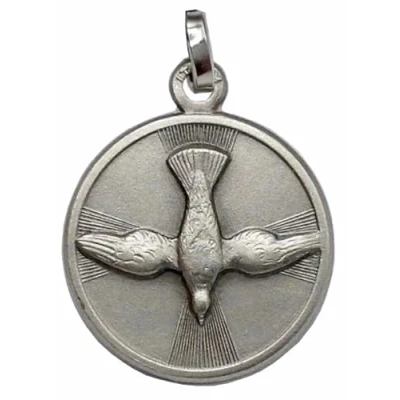 Image of 925 STERLING SILVER THE HOLY SPIRIT MEDAL (THE DOVE OF SPIRIT) PATRON SAINTS MEDALS 100% MADE IN ITALY