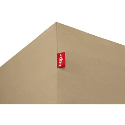 Image of r up Fits Fitted Sheet 140 x 200 160 to 35 cm Height, Many Colours, 100% Cotton, 130 g/m², Oeko Tex, Stress Free, Also for High Mattresses (Sand)