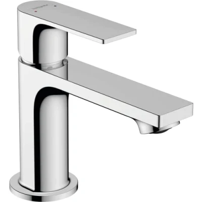 Image of Hansgrohe Rebris E Basin Mixer Tap 80 with Pop Up Waste Set, Chrome, 72550000