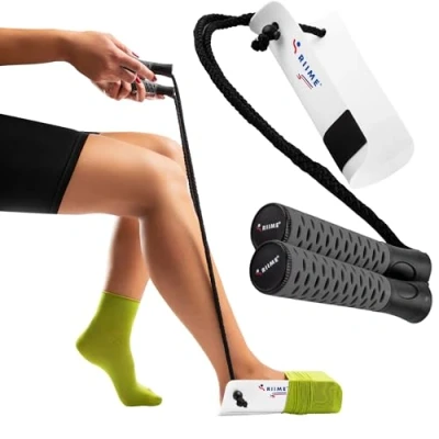 Image of Sock Aid SOKELP Aids for Putting Socks On and Off Helper Easy Glide Slide Applicator Puller Men &amp; Long Handled Shoe Horn Senior