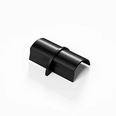Image of D Line Smooth Fit Mini Connector Black Join 2 lengths of 30x15mm Trunking on flat surface 1 Pack