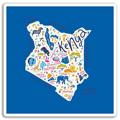 Image of 2 x 10cm Kenya Map Vinyl Stickers Africa Travel Sticker Laptop Luggage #17271 (10cm Wide)
