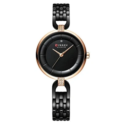 Image of CURREN Quartz Women Watch Clock Woman Gift Charming Ladies Stainless Steel Bracelet Wristwatch Montre Femme (Rose Gold Black)