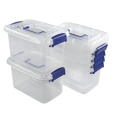 Image of Nesmilers 6 Packs Transparent Plastic Storage Boxes with Lids, Containers Sets