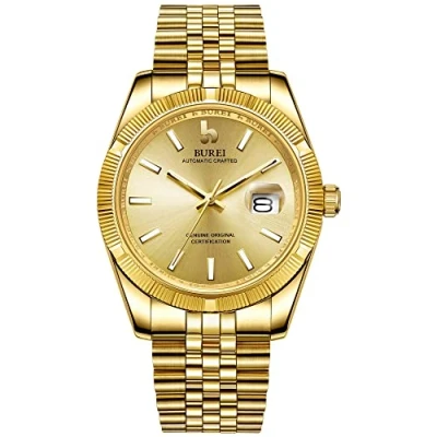 Image of BUREI Men&#039;s Automatic Mechanical Watch Luxury Business Waterproof Stainless Steel Watches for Men, Self Winding