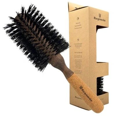Image of Regincos 20529 Cork Grip Hair Brush with 16 Rows 29/80 mm, Brown