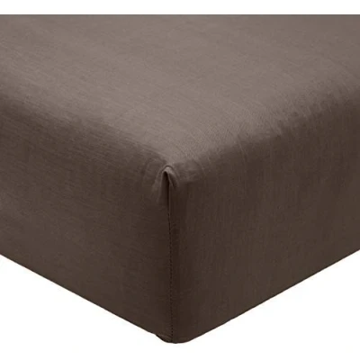 Image of Home Linge Passion 57 Thread Count Fitted Sheet, Cotton, Dark Grey, Individual