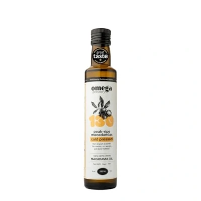 Image of Omega Pressery Premium Extra Virgin Macadamia Oil 250ml Cold Pressed, Unrefined, Unblended 100% Natural &amp; Pure Cooking 1 star Great Taste Award Cooking, Salad Dressing Roasting