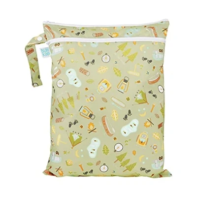Image of Bumkins Waterproof Wet Dry Bags for Baby, Travel, Swimsuit, Cloth Diapers, Pump Parts, Gym Clothes, Toiletries, Strap to Stroller, Zipper Reusable Bag, Packing Pouch