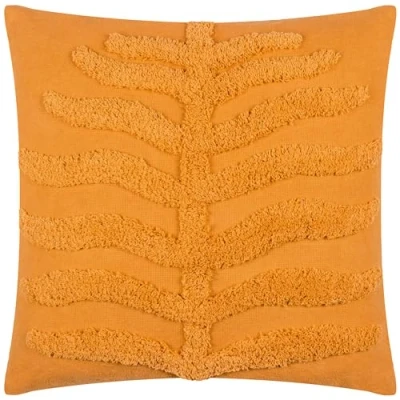 Image of furn. Dakota Tufted Feather Filled Cushion Mustard Cotton Size 45 cm x