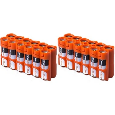 Image of 2 X Battery Holder by Powerpax AA Caddy, Orange, 12 Pack&quot;Each Carries Batteries&quot;