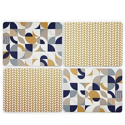 Image of Cooksmart Pack Of 4 Table Place Mats For With British Designs All Types Kitchens Bauhaus Geo