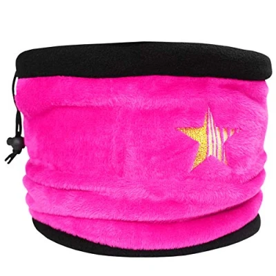 Image of TeddyTs Women&#039;s Glitter Star Pink Thermal Fleece Snood with Adjustable Toggle