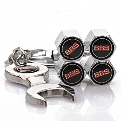 Image of JJRY 4 Pcs Tyre Valve Caps, for BBS Corrosion Resistant Leak Proof Stem Cover Dust Caps Car Tire Accessories