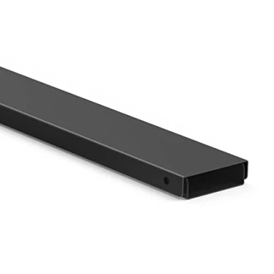 Image of cable duct with magnetic cover for the wall (for 5 cables, strip tidy management e.g. TV duct, guide and hide in one, metal, 90 cm) black