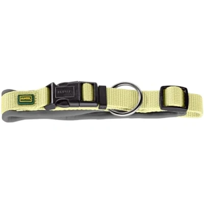 Image of HUNTER Neoprene Vario Plus Dog Collar Matcha Grey Durable Nylon Soft Padding Fully Adjustable with Strain Relief Easy Care Comfortable Size S M 2.0
