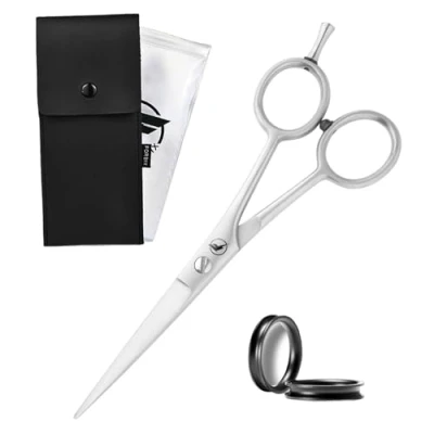 Image of Hair Cutting Scissors 6&quot; Men/Women, Professional Barber Haircut Stainless Steel Scissors, Salon Shears, Razor Edge Blades, Scissor Trimming Beard, Silver
