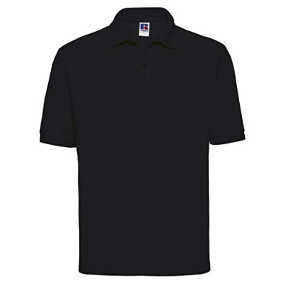 Image of Jerzees Russell Mens Poly/Cotton Pique Polo Shirt Black L