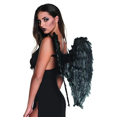 Image of Boland Black Angel wings Black, Standard Size 65x65 cm Accessory For Outfit, Fancy Dress Costume, Carnival or Theme Party