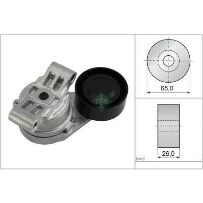 Image of 5751F2 Tensioner Lever, v ribbed belt INA 534 0308 10 65mm 26mm FORD: Transit Custom V362 Van, Mk6 Van