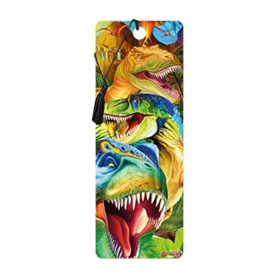Image of 3D LiveLife Bookmark Dino Smiles from Deluxebase. A Dinosaur with lenticular Artwork Licensed Renowned Artist Michael Searle