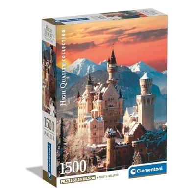Image of Clementoni Jigsaw Puzzle Collection Neuschwanstein 1500 Pieces Poster Included, For Adults 14 99 Years, Landscape, Germany, Gift Men/Women, Made In Italy, 31716