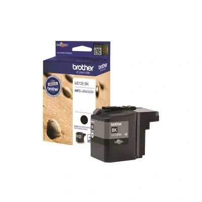 Image of Brother LC 12EBK Inkjet Cartridge, Black, Single Pack, Super High Yield, Includes 1 x Genuine Supplies