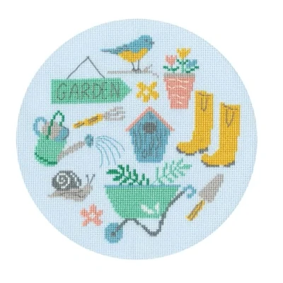 Image of Bothy Threads Cross Stitch Kit Sew Easy: Garden (Hoop not Included)