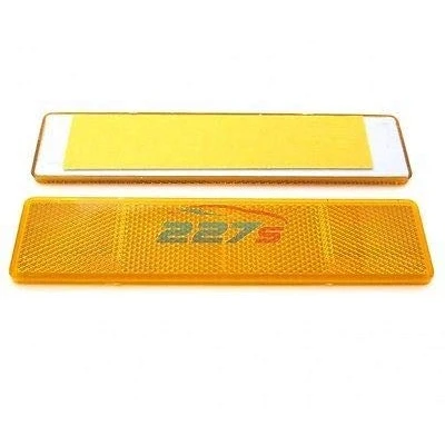 Image of 227s Self Adhesive Reflectors Stick On Large Rectangular Trailer Caravan Suitable for Vehicles, Cycle Carriers, Gateposts E Approved Amber 173mm x 40mm Depth 6 mm 2 Pack