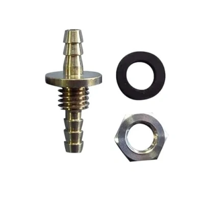 Image of Fuel Tank Nipple Outlet Brass 4mm Hose Straigth Barb RC