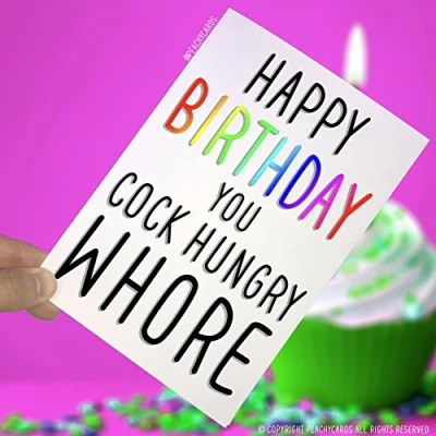 Image of Birthday Cards, Happy You Ugly B*stard, Funny Card, Novelty Greeting Cards Friends Offensive Card Family Uncle PC16