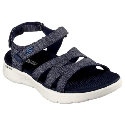 Image of Skechers Women&#039;s GO Walk Flex Sandal Sunshine, Navy Textile, 8 UK