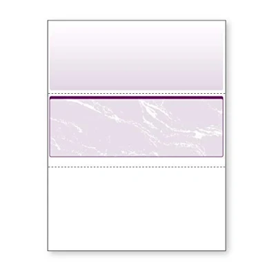 Image of DocuGard Purple Marble Middle Check, 8.5 x 11 Inches, 24 lb, 500 Sheets, 1 Check Per Sheet (04515)