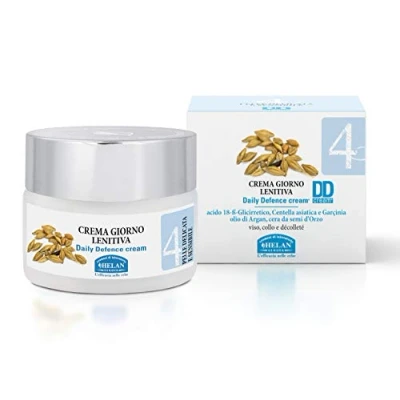 Image of Helan Linea Viso 4 Soothing Face Moisturiser Day Cream with Argan Oil and Centella Asiatica for Sensitive Skin Daily Defence Skincare Routine Sun Filter Made in Italy, 50 ml