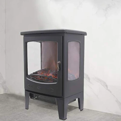 Image of NRG Electric Freestanding Stove Fire with LED Log Flame Effect Indoor Heater Portable Fireplace 1800W MAX