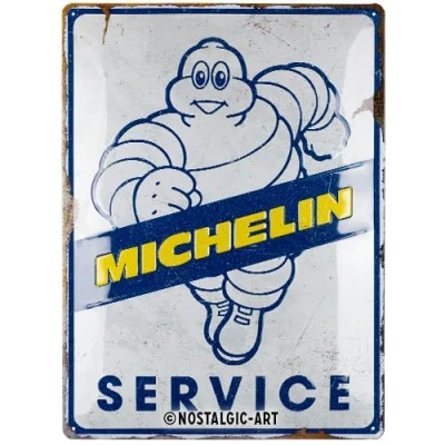 Image of Nostalgic Art Retro tin sign, 30 x 40 cm, Michelin Service Gift idea for motor fans, made of metal, vintage design