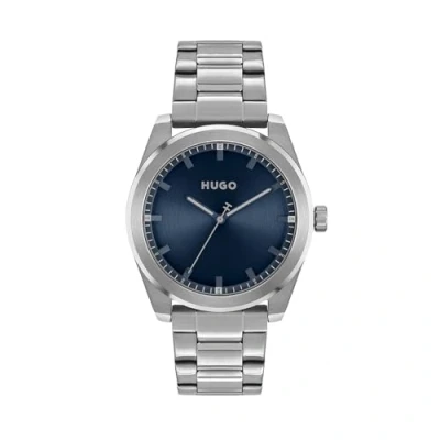 Image of Hugo #BRIGHT Blue IP &amp; Silver Steel Bracelet Watch, 42mm