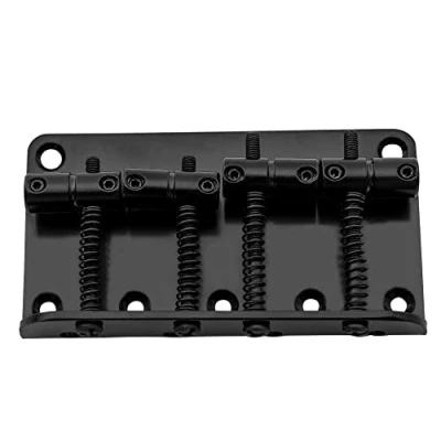 Image of Musiclily 4 String Non Tremolo Fixed Hardtail Bass Bridge for Jazz and Precision Bass, Black
