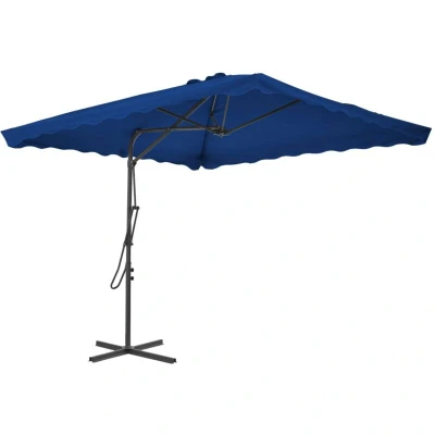Image of vidaXL Garden Parasol with Steel Pole Blue 250x250x230 cm
