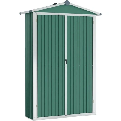 Image of vidaXL Garden Shed Green 116x45x175 cm Galvanised Steel